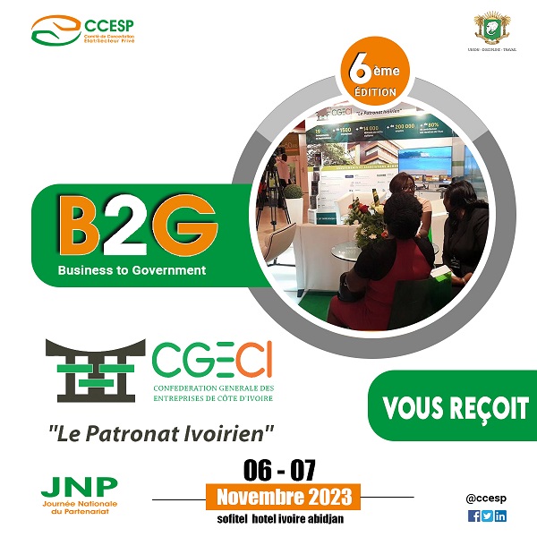 la Journée Nationale du Partenariat Etat -Secteur Privé (JNP 2023), les 06 & 07 Novembre 2023, au Sofitel Abidjan Hôtel Ivoire.